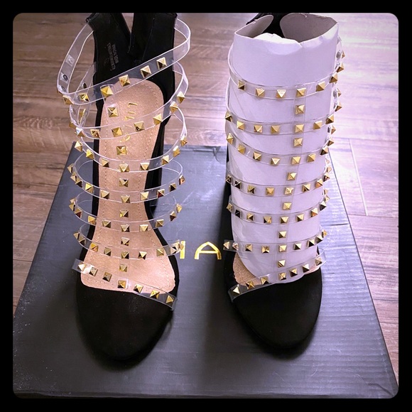 Liliana ilyse black heel with clear strap - Picture 1 of 6